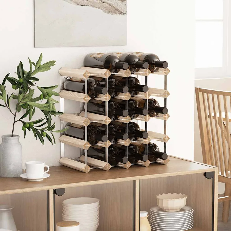 Casier à bouteilles pour 20 bouteilles Pinède solide - 3