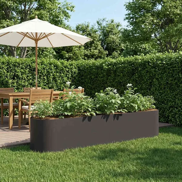 Jardin surélevé Noir 200 x 40 x 40 cm