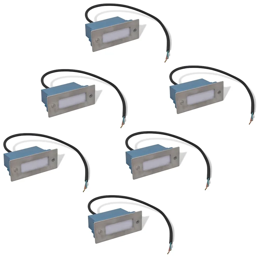 Lampes LED encastrée d'escalier 6 pcs 44x111x56 mm - 2
