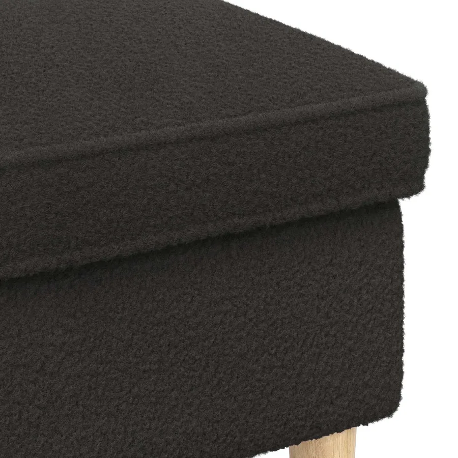 Pouf Noir 55 x 35 x 41 cm Bouclé - 5