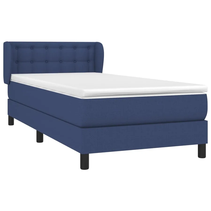 Sommier à lattes de lit avec matelas Bleu 90x200 cm Tissu - 3