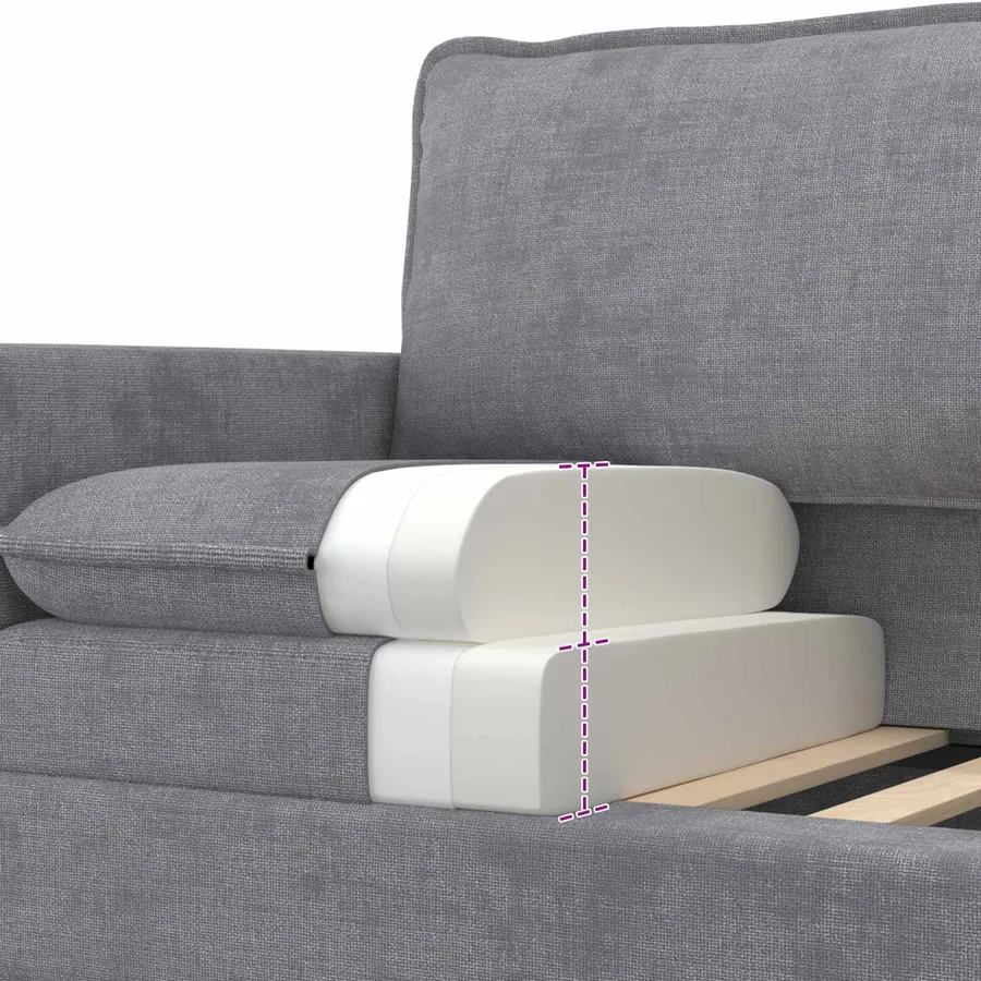 Ensemble de Canapés 2 pcs Gris clair Polyester - 6