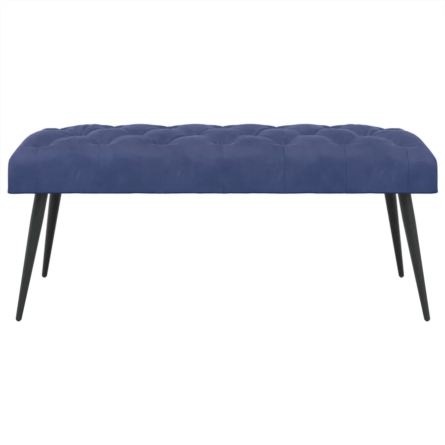 Banc avec capitonnage bouton Bleu police 110 x 40 x 46 cm - 5