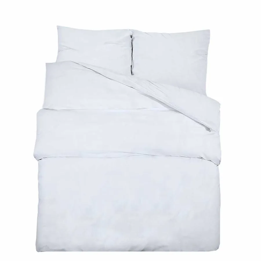 Ensemble de housse de couette Blanc 155x220 cm Coton - 2