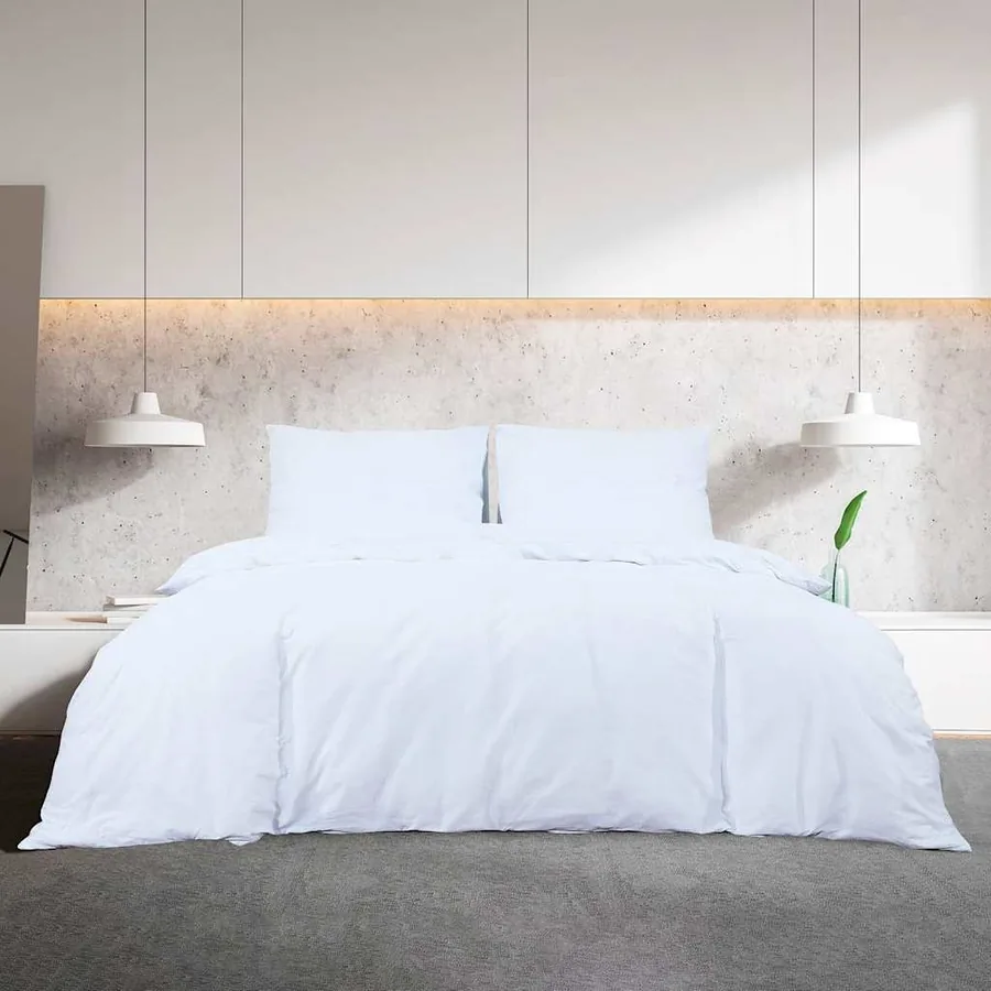 Ensemble de housse de couette Blanc 155x220 cm Coton - 3