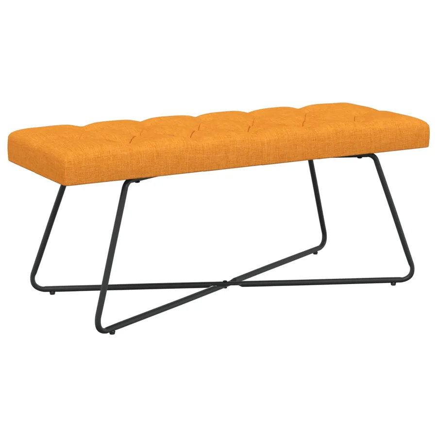 Banc avec capitonnage bouton Jaune foncé 110 x 40 x 46 cm Tissu - 2