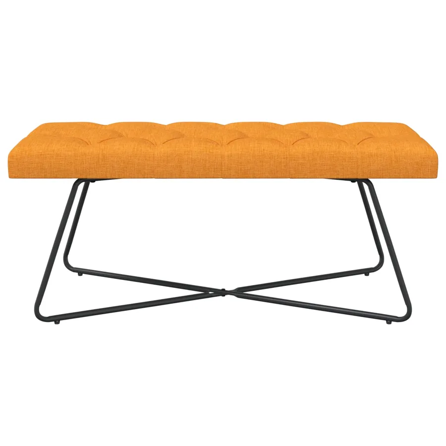 Banc avec capitonnage bouton Jaune foncé 110 x 40 x 46 cm Tissu - 5