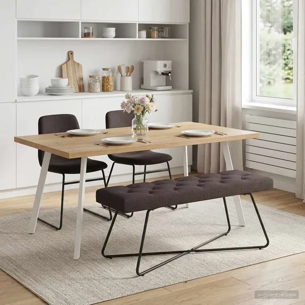 Banc avec capitonnage bouton Marron foncé 110 x 40 x 46 cm