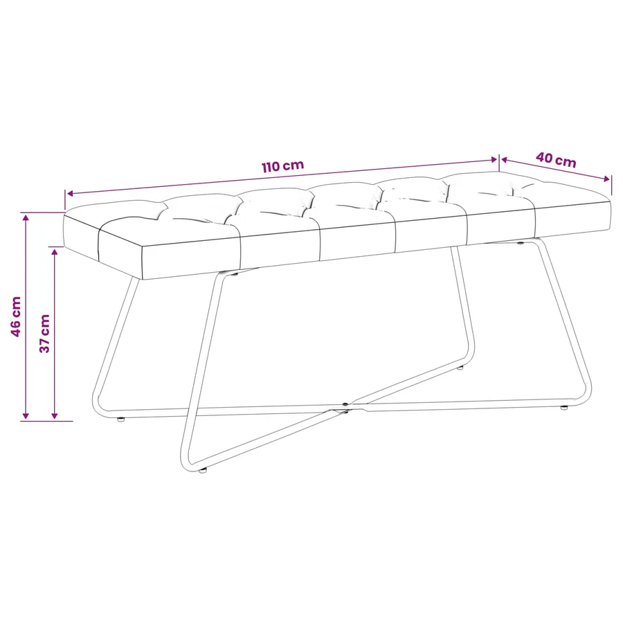 Banc avec capitonnage bouton Marron foncé 110 x 40 x 46 cm - 9