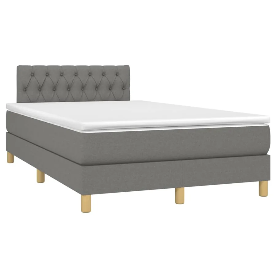 Sommier à lattes de lit avec matelas Gris foncé 120x200cm Tissu - 3