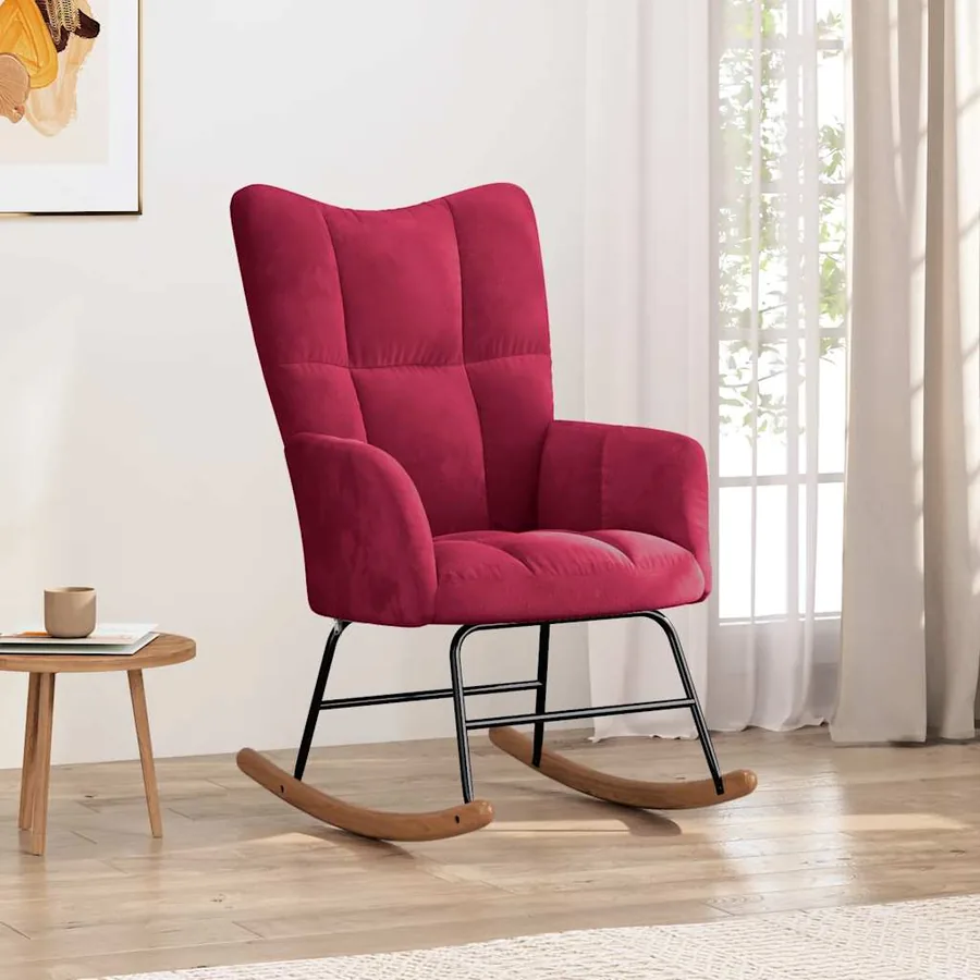 Chaise à bascule Rouge bordeaux Velours