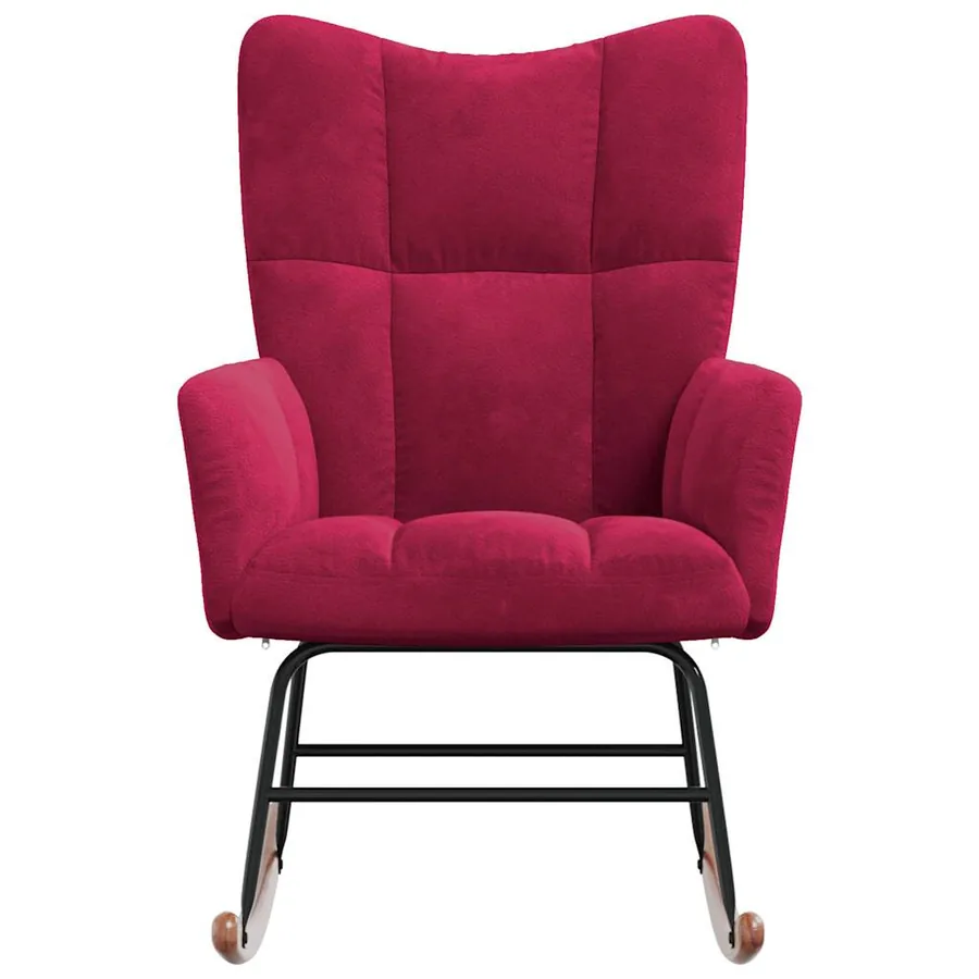 Chaise à bascule Rouge bordeaux Velours - 4