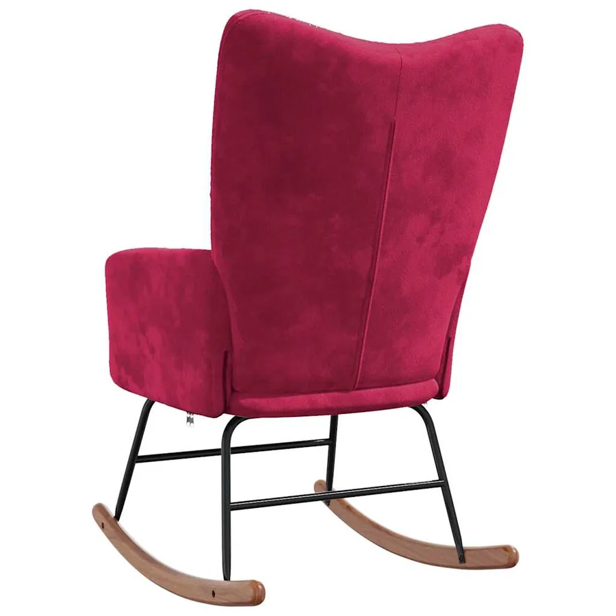 Chaise à bascule Rouge bordeaux Velours - 6