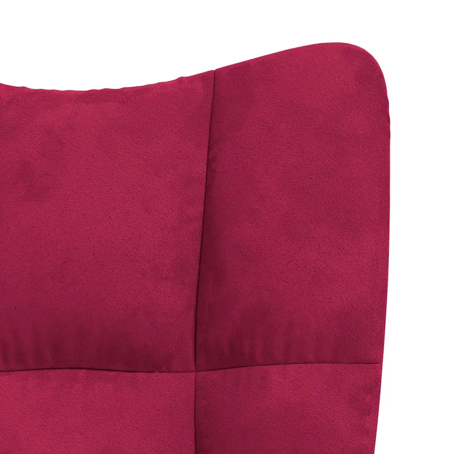 Chaise à bascule Rouge bordeaux Velours - 7