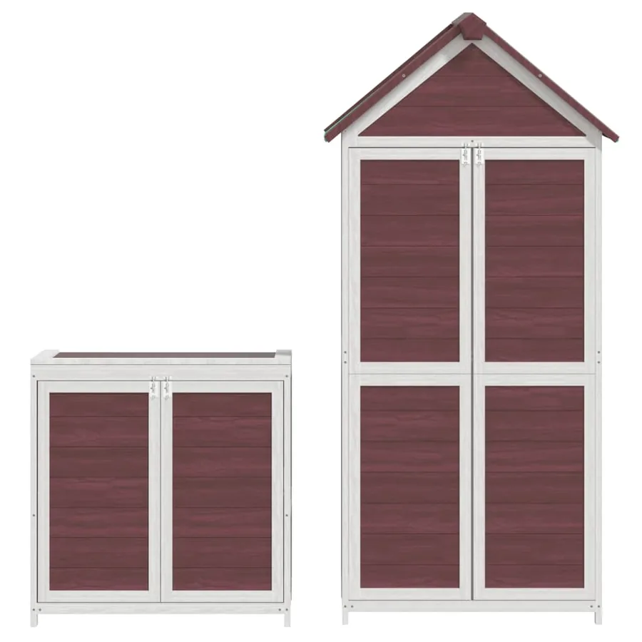 Ensemble de remise à outils de jardin 2 pcs moka pin massif - 6