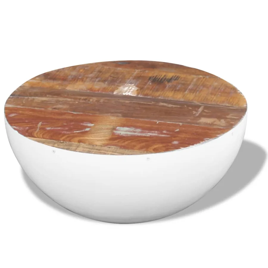 Table basse Forme de bol Bois de récupération massif 60x60x30cm - 4
