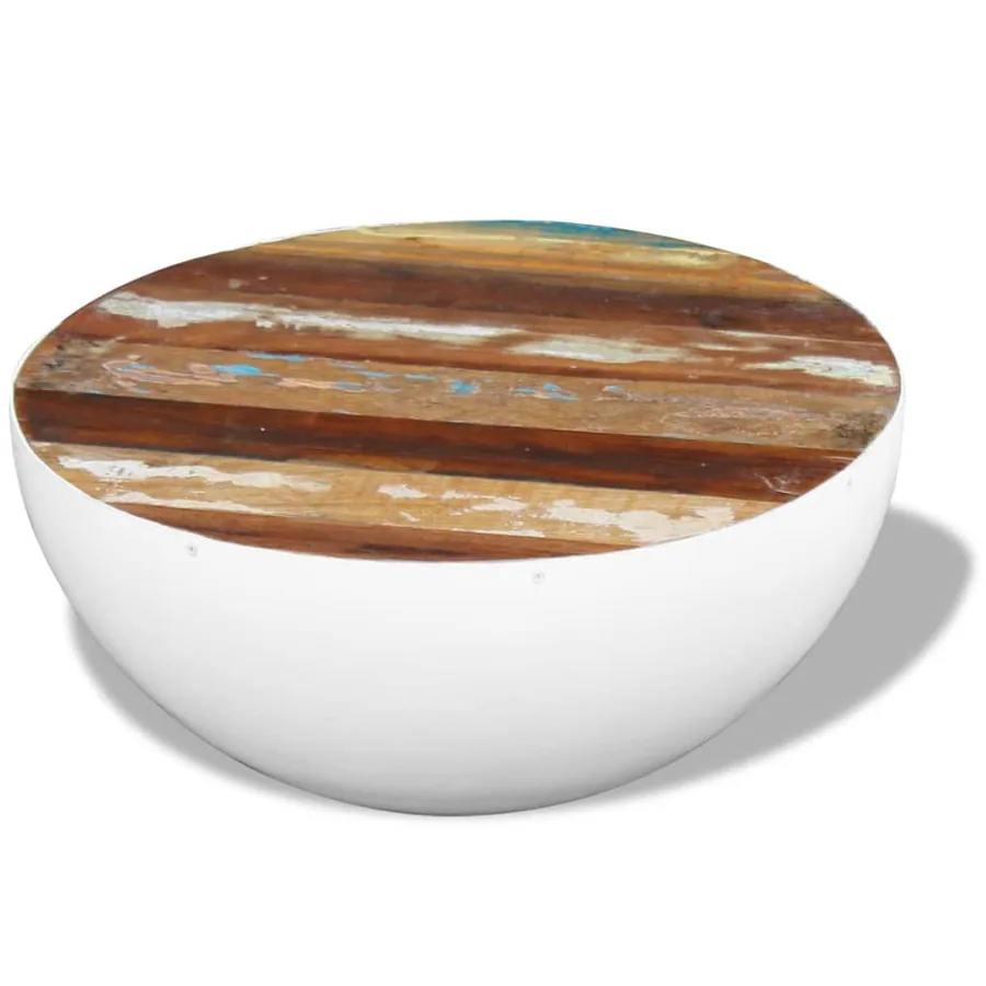 Table basse Forme de bol Bois de récupération massif 60x60x30cm - 5