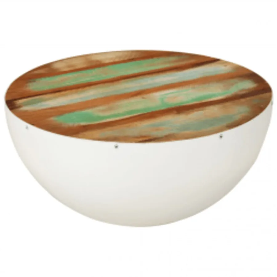Table basse Forme de bol Bois de récupération massif 60x60x30cm - 8