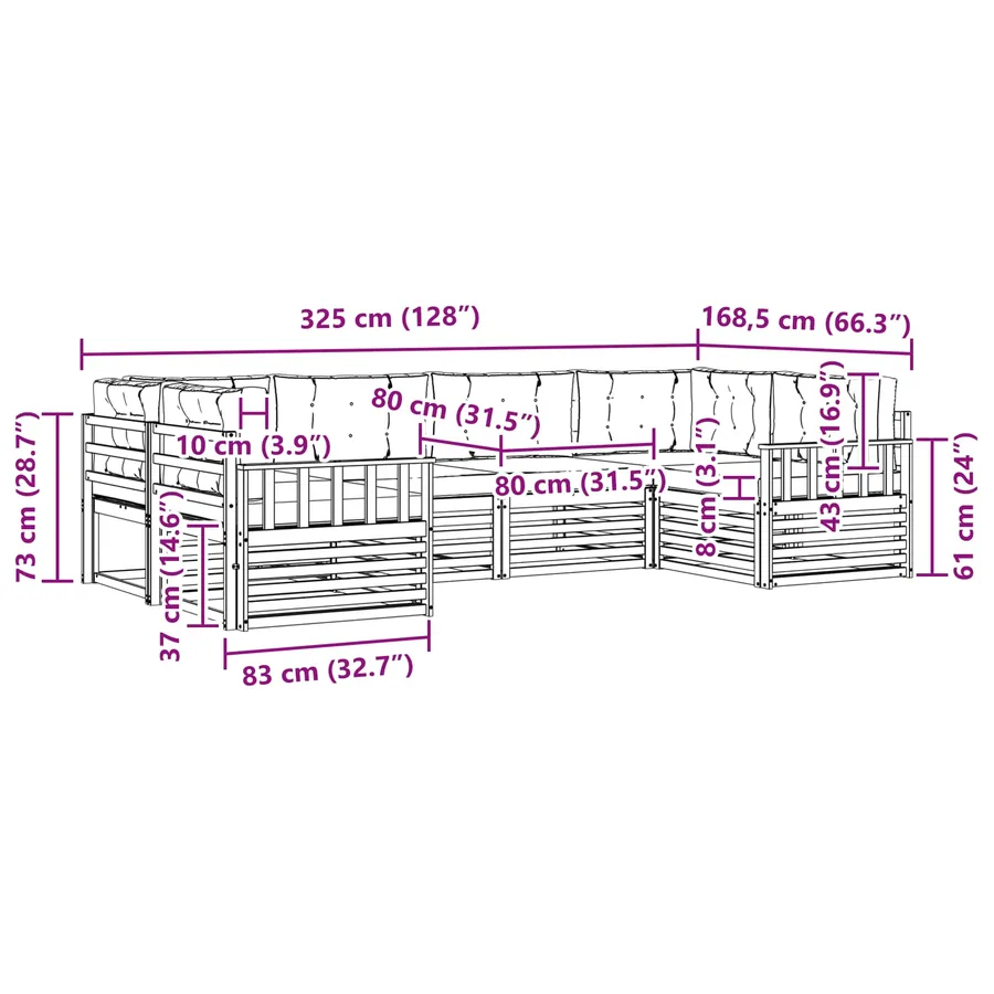 Ensemble de canapés d'extérieur 6 pc Blanc et anthracite - 7