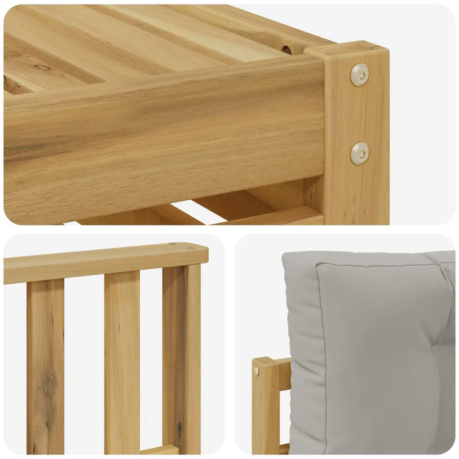 Ensemble de canapés d'extérieur 6 pc Blanc et gris clair - 6