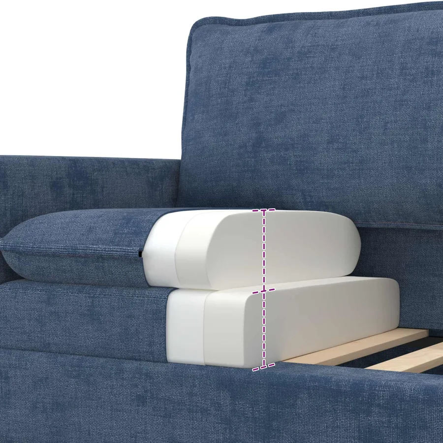 Canapé Bleu 156 x 81 x 87,5 cm Polyester - 7