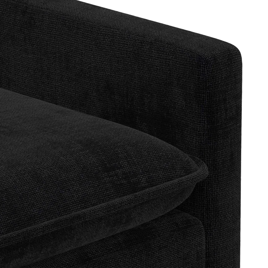 Ensemble de Canapés 2 pcs Noir Polyester - 5