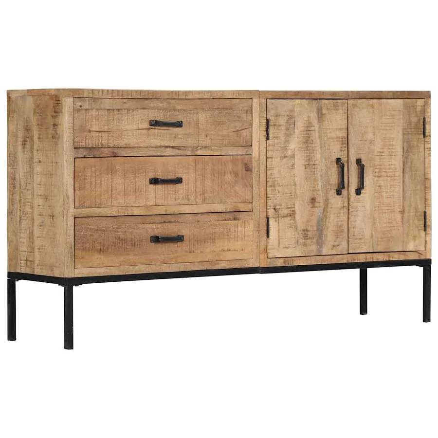 Buffet 140x35x75 cm Bois de manguier massif