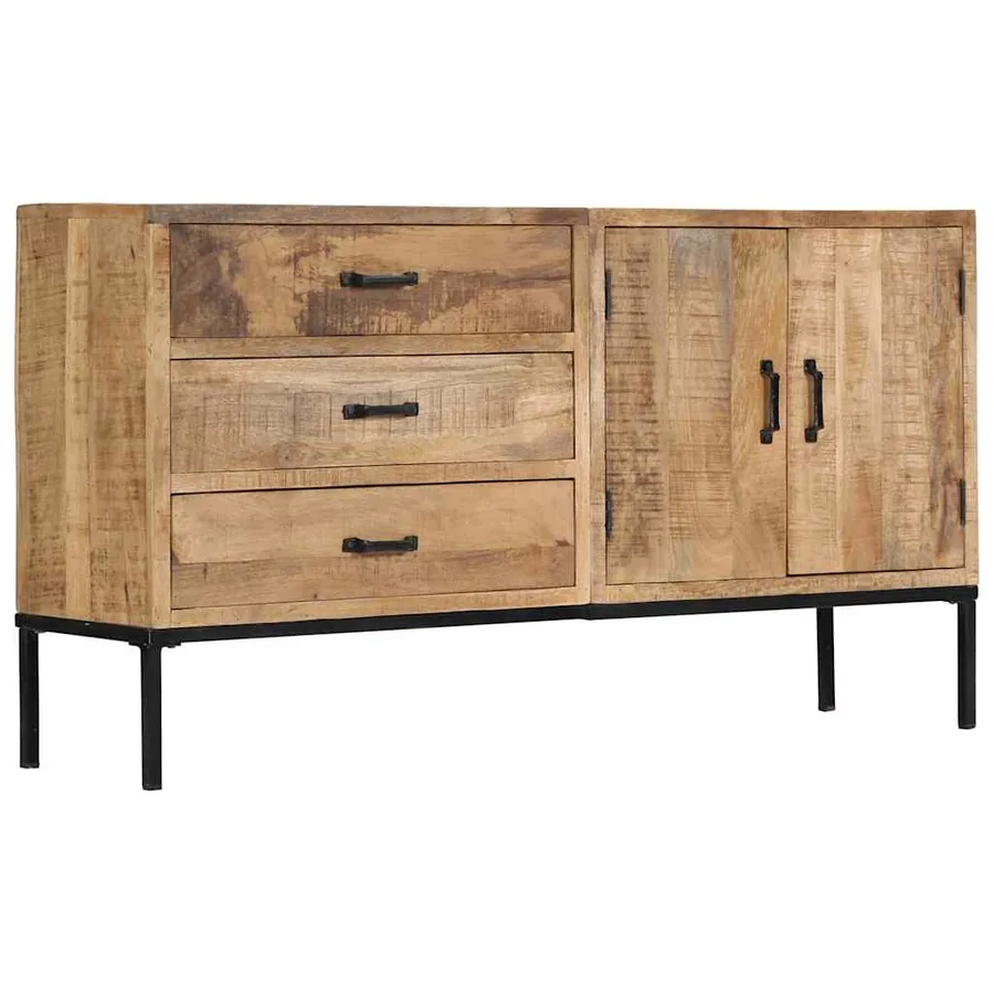Buffet 140x35x75 cm Bois de manguier massif - 10
