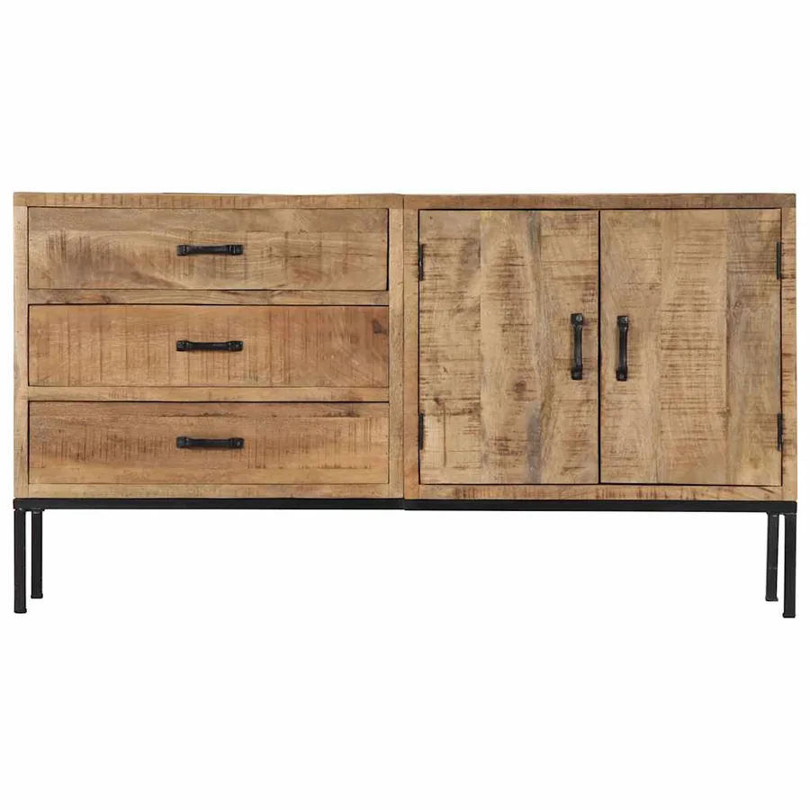 Buffet 140x35x75 cm Bois de manguier massif - 2