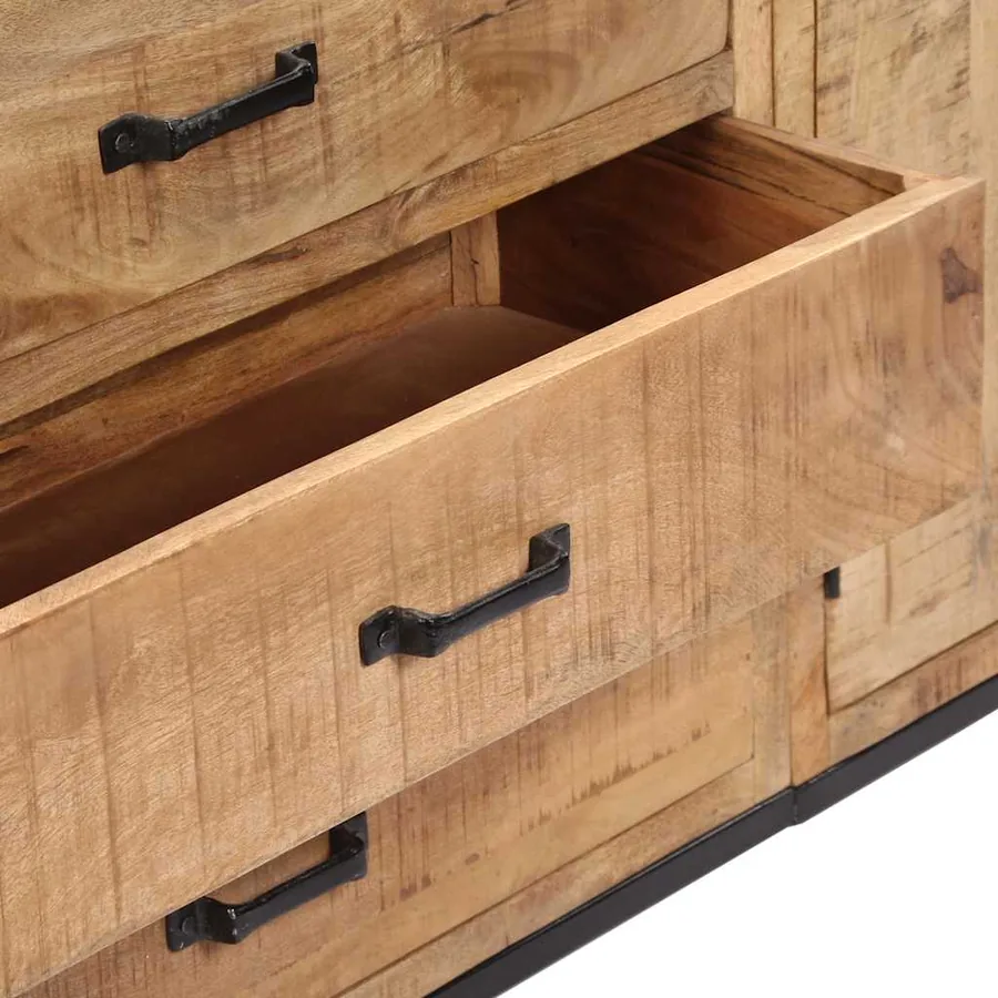 Buffet 140x35x75 cm Bois de manguier massif - 5