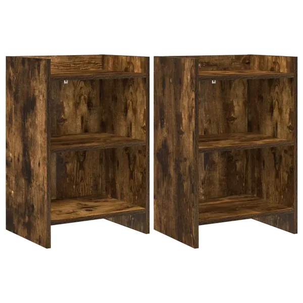 Tables de chevet 2 pcs Chêne fumé 40 x 30 x 60 cm