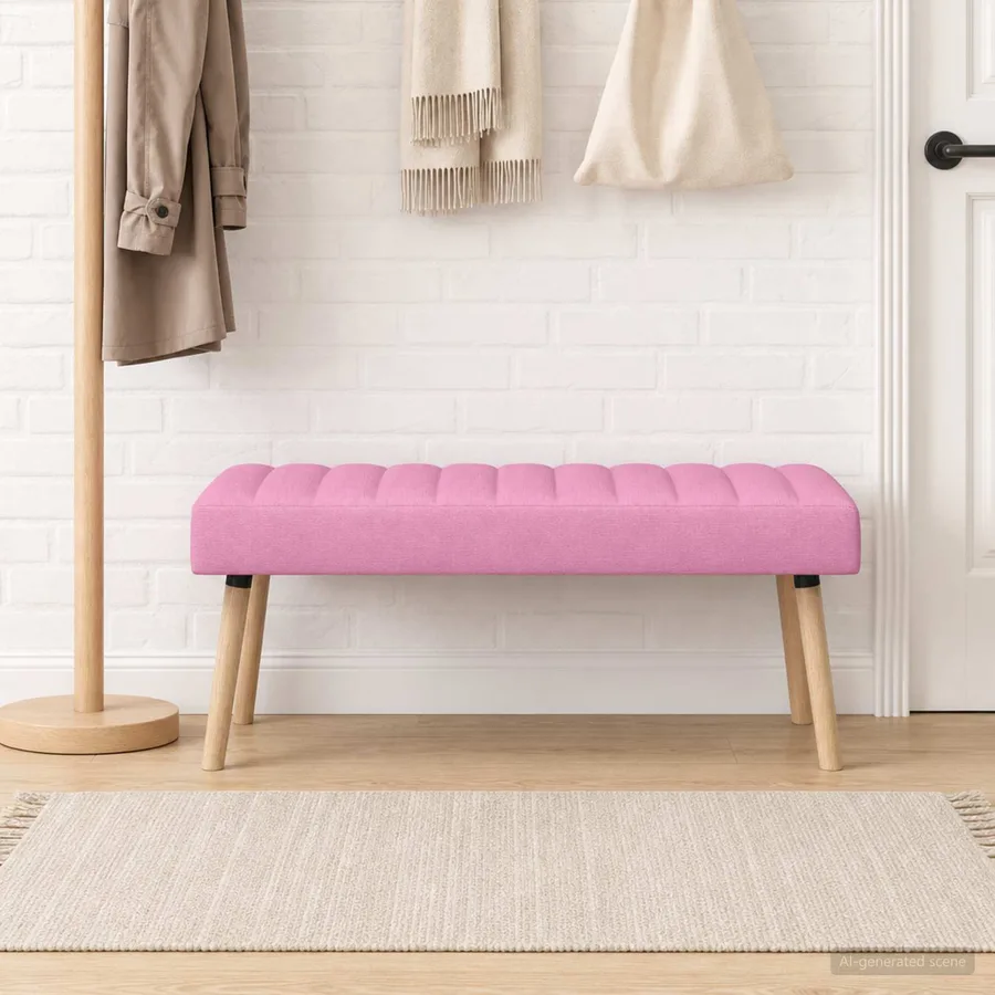 Banc capitonné canal Rose 110 x 40 x 46 cm Tissu - 4