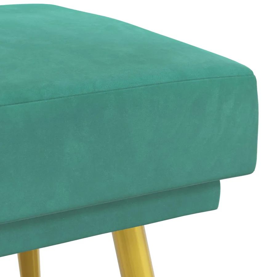 Banc à double couche Turquoise 120 x 45 x 46 cm Velours - 6