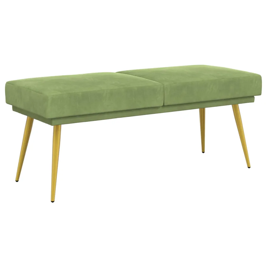 Banc à double couche Vert clair 120 x 45 x 46 cm Velours - 2