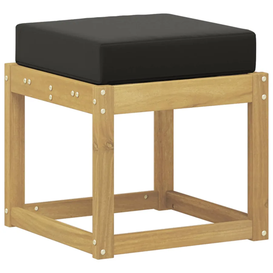 Banc de Jardin Blanc 43 x 43 x 45 cm Bois d'Acacia Massif - 2