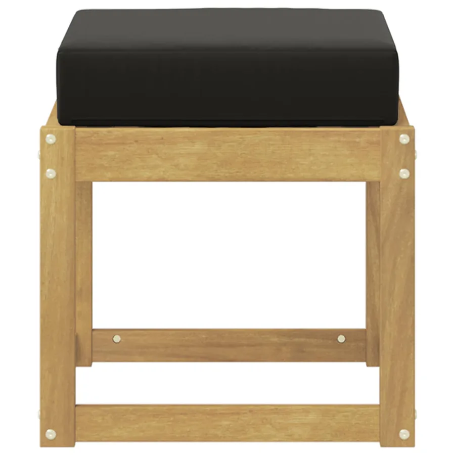 Banc de Jardin Blanc 43 x 43 x 45 cm Bois d'Acacia Massif - 3
