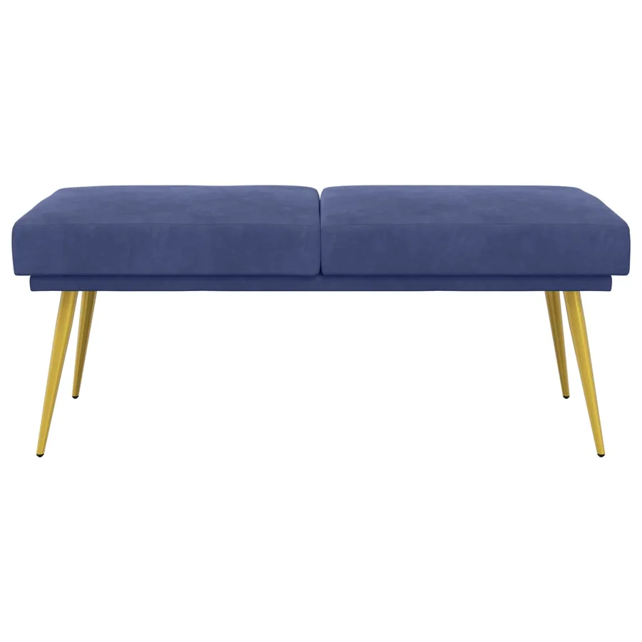 Banc à double couche Bleu police 120 x 45 x 46 cm Velours - 5