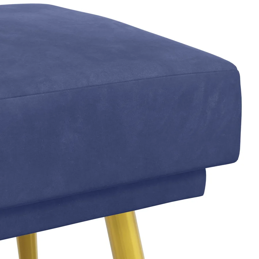 Banc à double couche Bleu police 120 x 45 x 46 cm Velours - 6