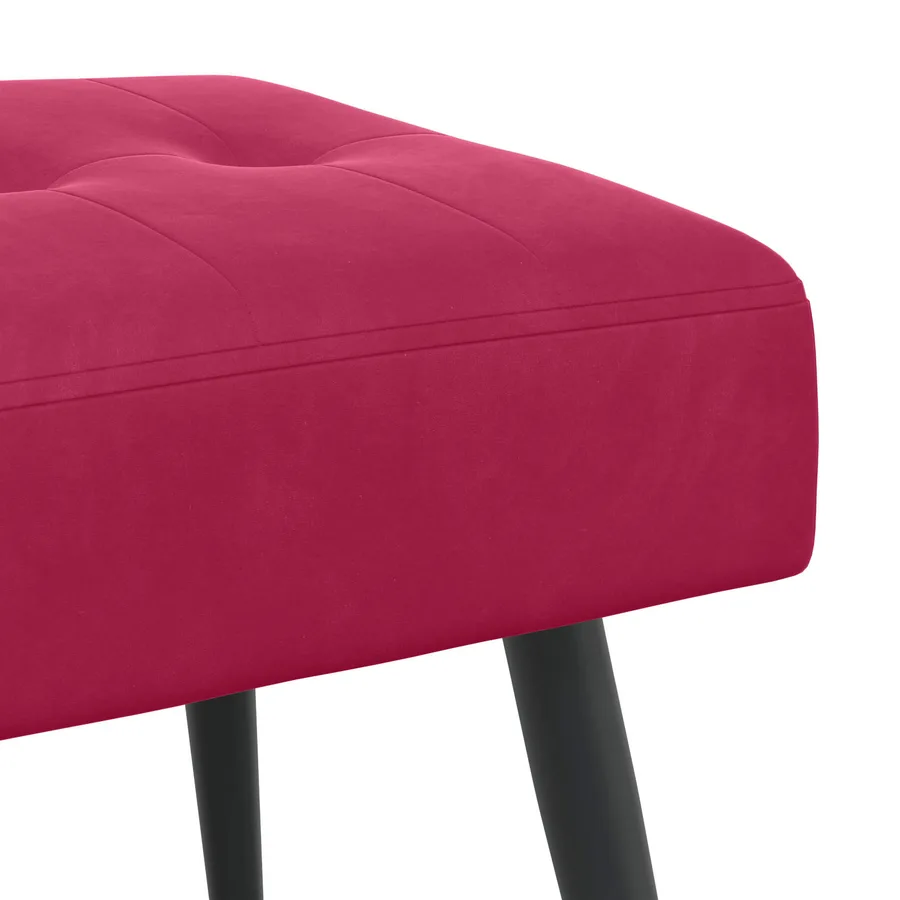 Banc avec capitonnage bouton Bordeaux 110 x 40 x 46 cm Velours - 6