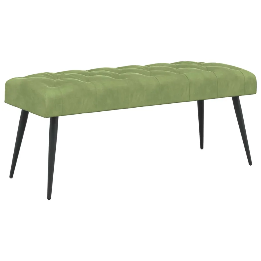 Banc avec capitonnage bouton Vert clair 110 x 40 x 46 cm - 2
