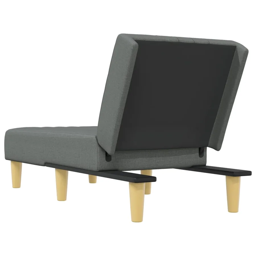Chaise longue gris foncé tissu - 5