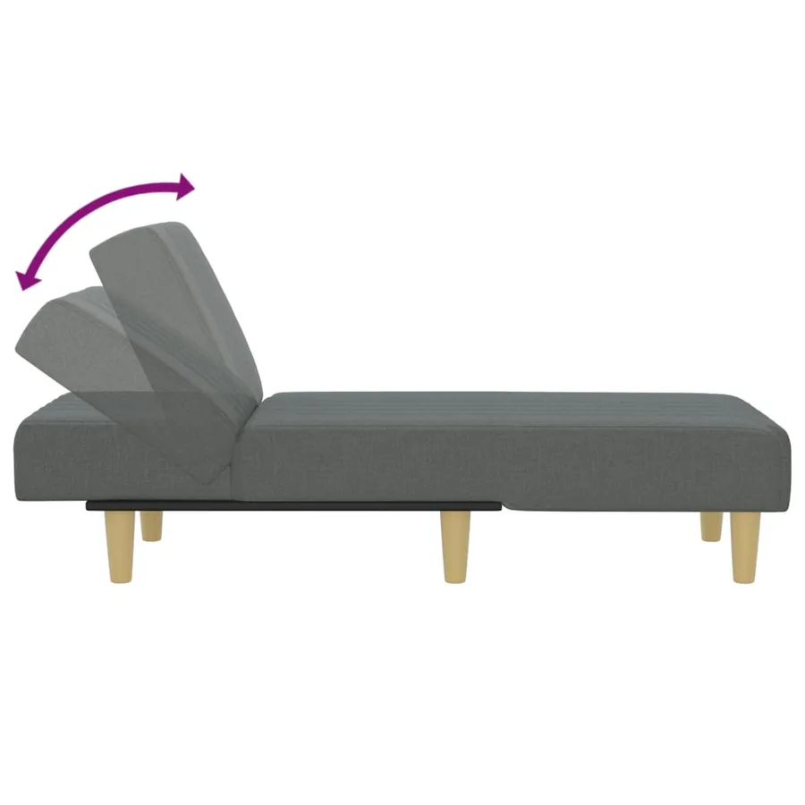 Chaise longue gris foncé tissu - 6
