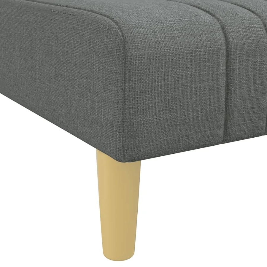 Chaise longue gris foncé tissu - 7