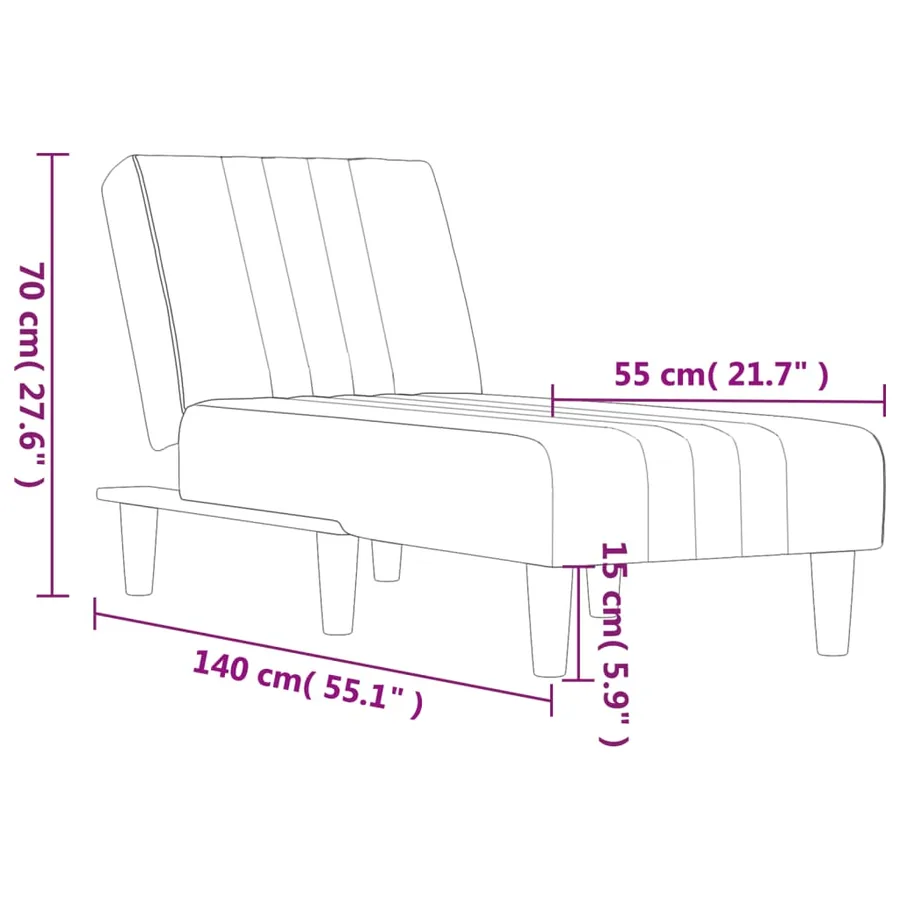 Chaise longue gris foncé tissu - 9