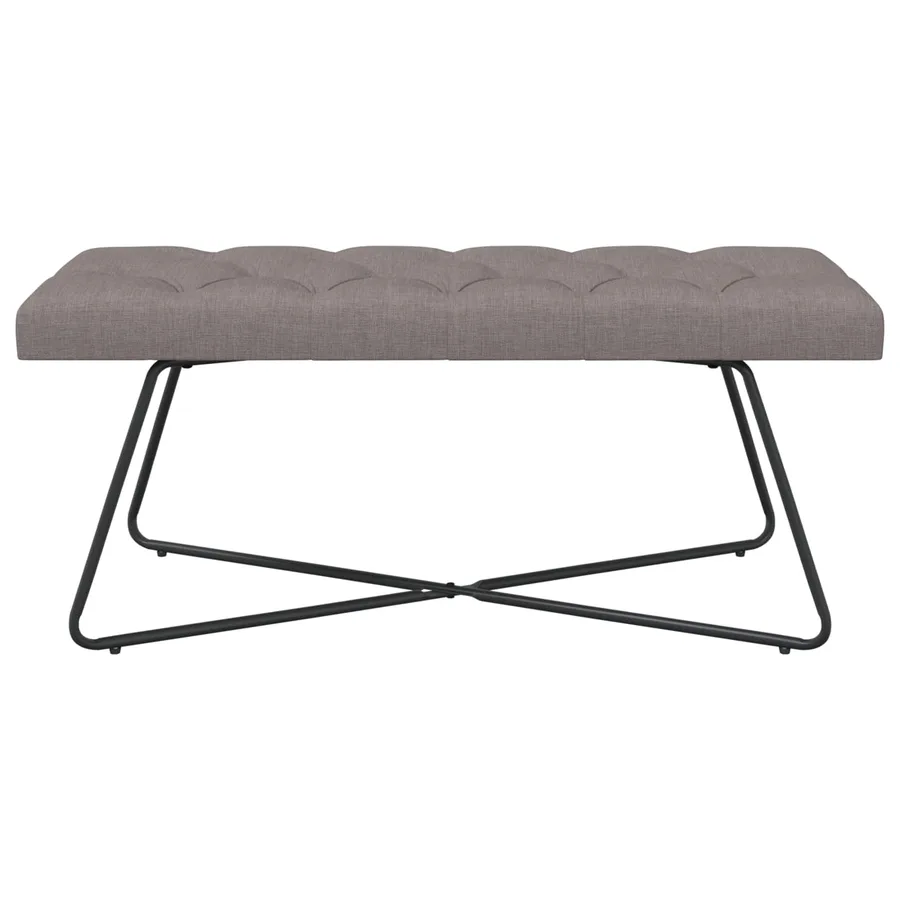 Banc avec capitonnage bouton Taupe 110 x 40 x 46 cm Tissu - 5