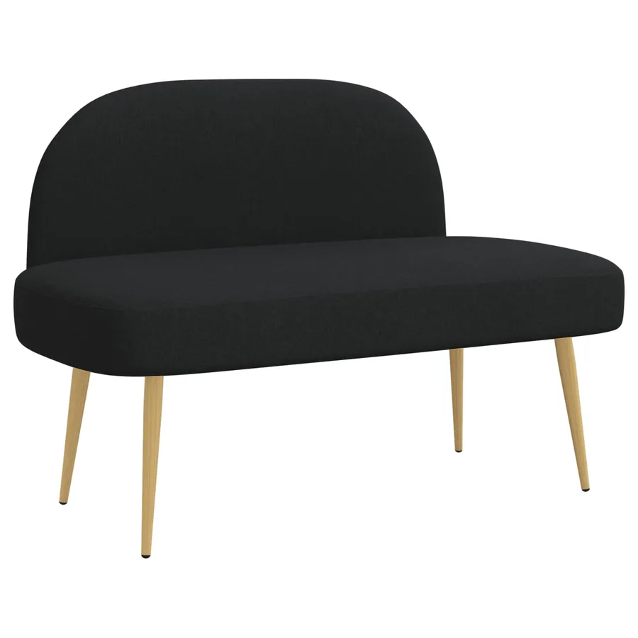 Banc rembourré avec dossier Noir 110 x 60 x 76 cm Polyester - 2
