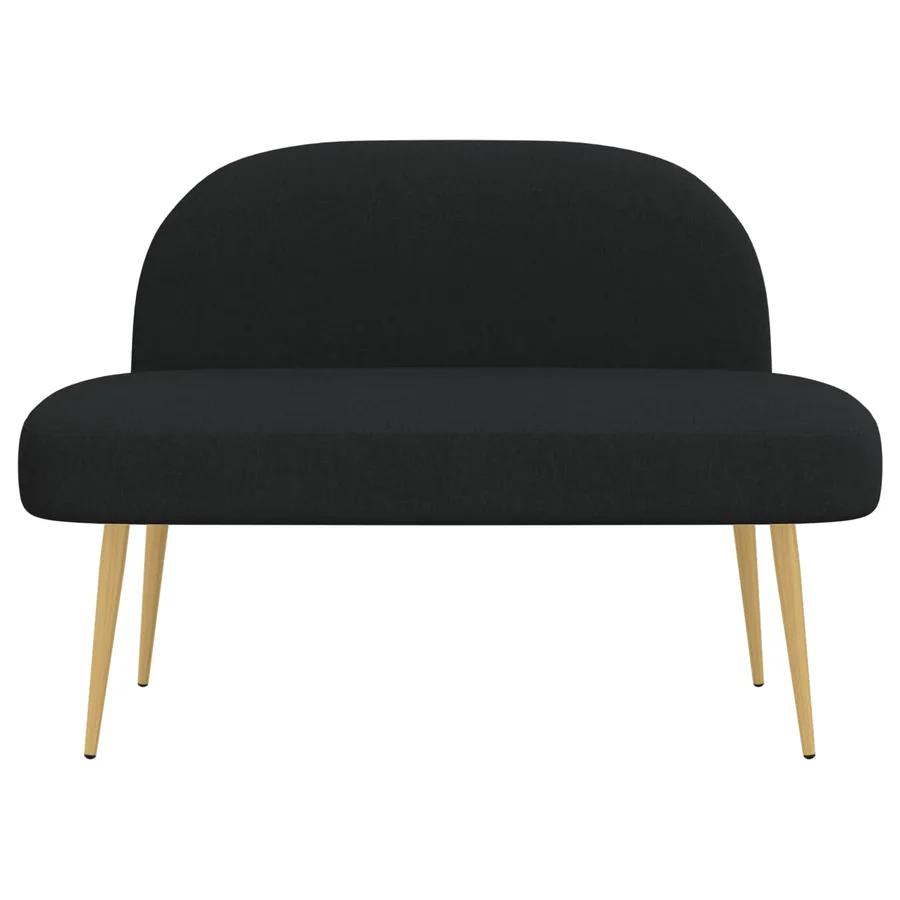 Banc rembourré avec dossier Noir 110 x 60 x 76 cm Polyester - 3