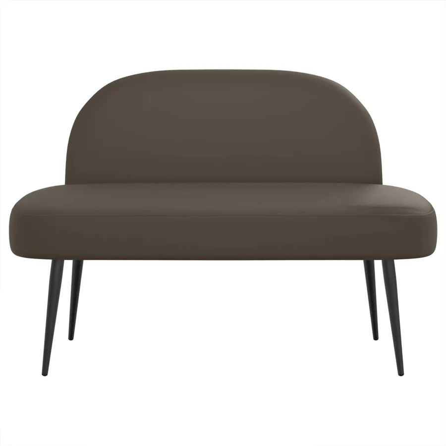Banc rembourré avec dossier Gris 110 x 60 x 76 cm Simili cuir - 3