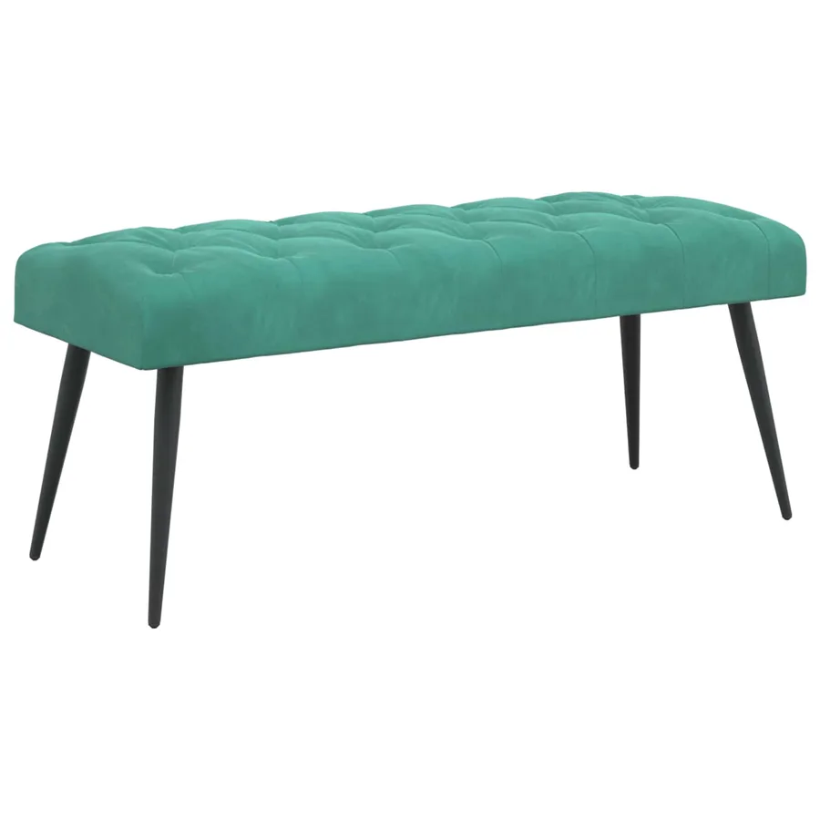 Banc avec capitonnage bouton Turquoise 110 x 40 x 46 cm Velours - 2