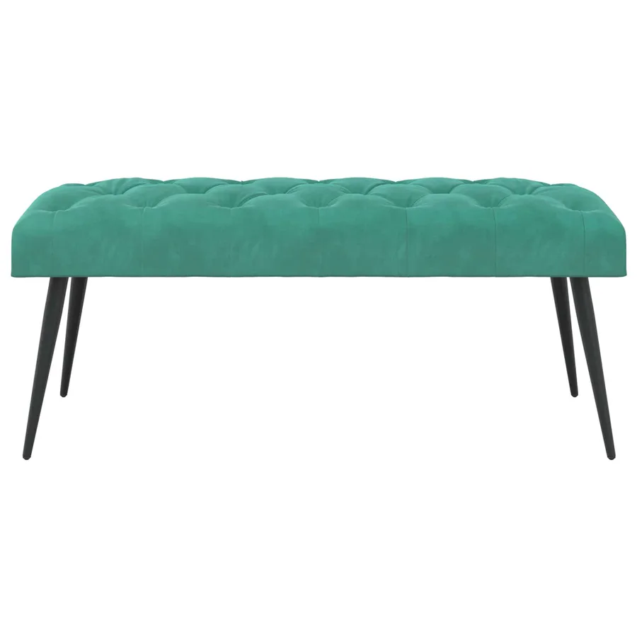 Banc avec capitonnage bouton Turquoise 110 x 40 x 46 cm Velours - 5